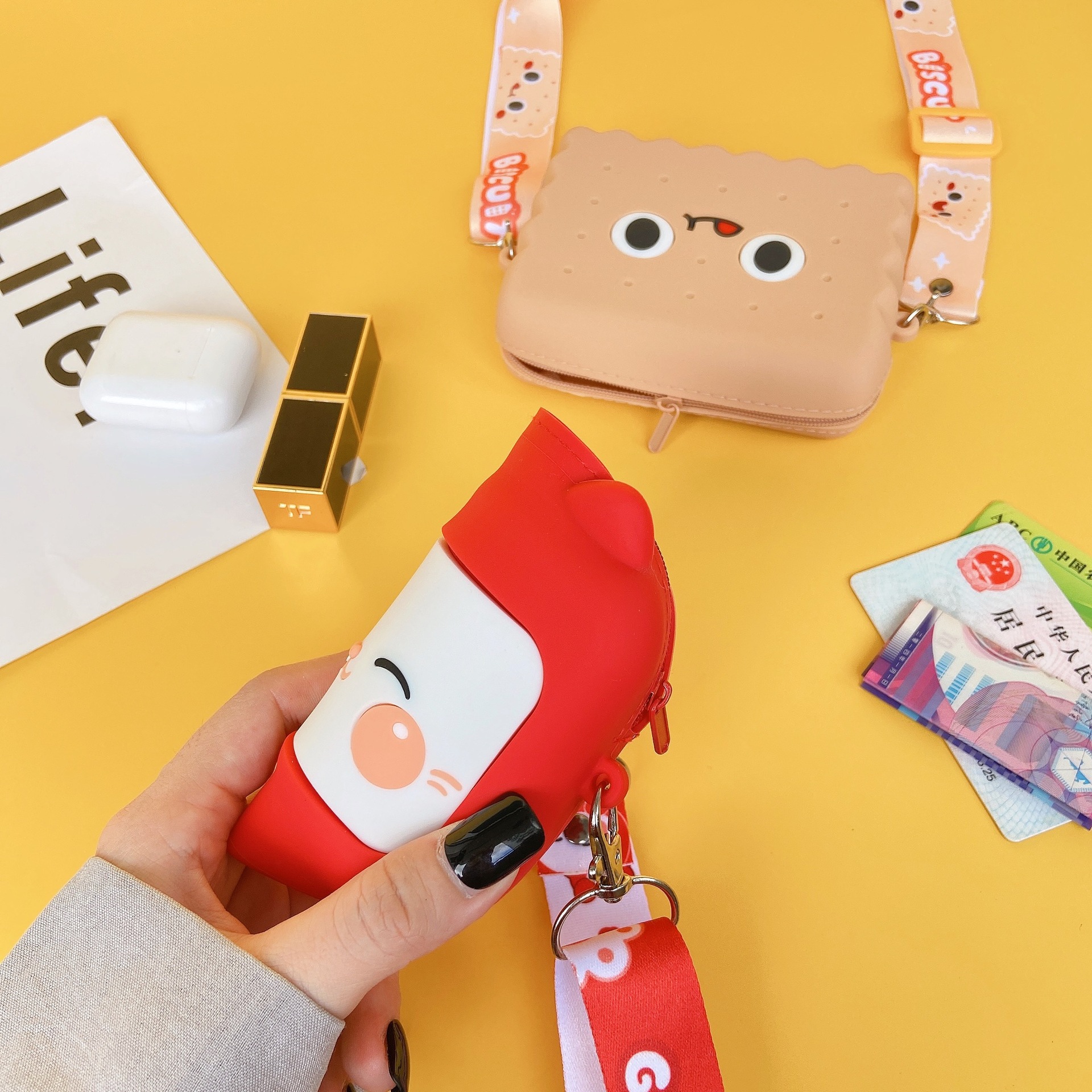 2021 New Square Silicone Coin Purse Toy Story Little Sister Net Red Bag Card Package Factory Direct Sales