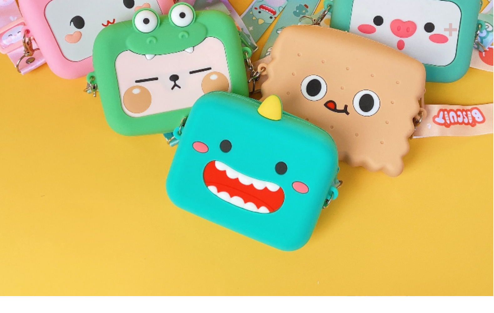 2021 New Square Silicone Coin Purse Toy Story Little Sister Net Red Bag Card Package Factory Direct Sales