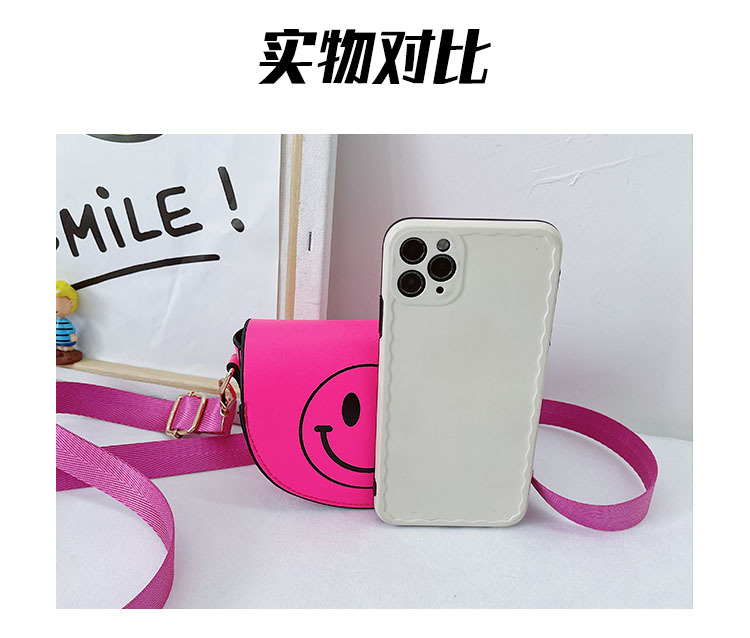 Customized 2021 Summer New Children's Bags Candy Color Pu Shoulder Girls' Coin Purse Cute Smiley Face Crossbody Coin Purse