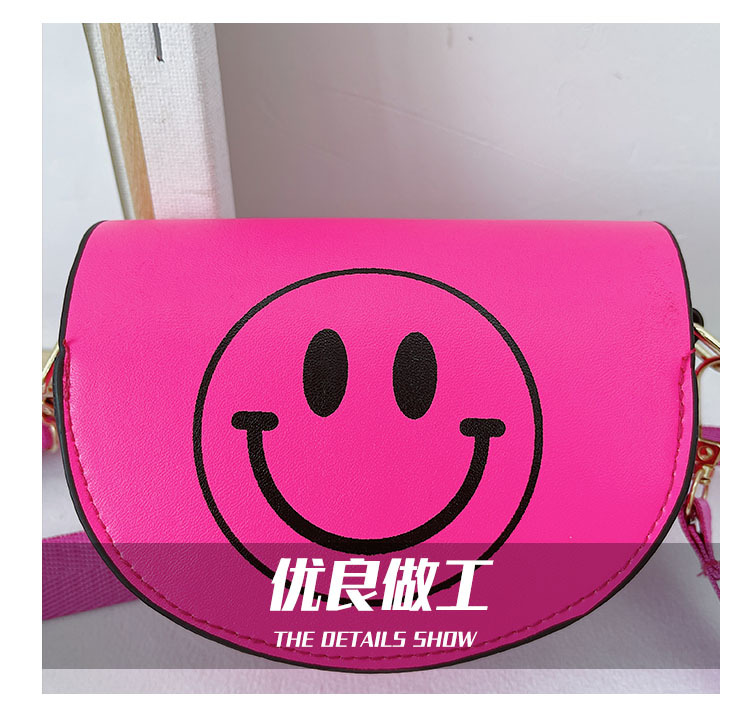 Customized 2021 Summer New Children's Bags Candy Color Pu Shoulder Girls' Coin Purse Cute Smiley Face Crossbody Coin Purse