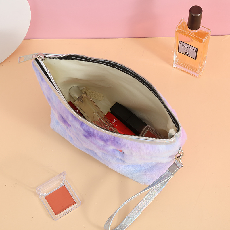 Cute Cartoon Cat Plush Cosmetic Bag Portable Women's PVC Wash Bag Storage Bag