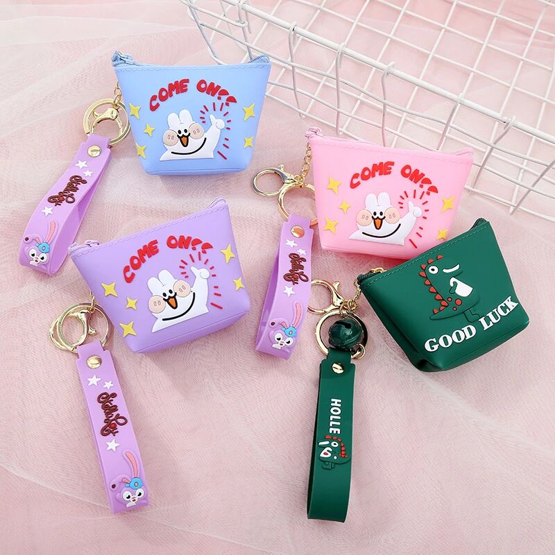 Japanese and Korean Autumn New Silicone Thumbs-up Bunny Dinosaur Coin Purse Headset Storage Japanese Wallet Wallet Japanese and Korean Autumn New Silicone Thumbs-up Bunny Dinosaur Coin Purse Headset Storage Japanese Wallet Wallet