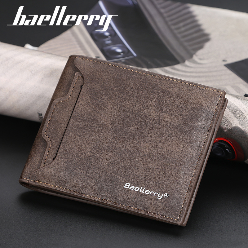 Men&#039;s Short Wallet Korean Style Multiple Card Slots Open Wallet Thin Card Type Simple Coin Purse