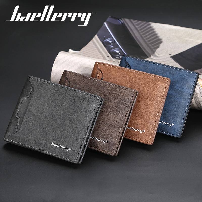 Men&#039;s Short Wallet Korean Style Multiple Card Slots Open Wallet Thin Card Type Simple Coin Purse