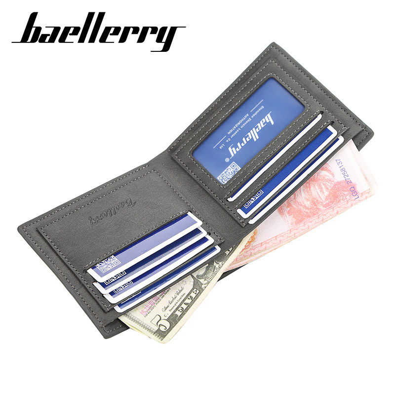 Men&#039;s Short Wallet Korean Style Multiple Card Slots Open Wallet Thin Card Type Simple Coin Purse