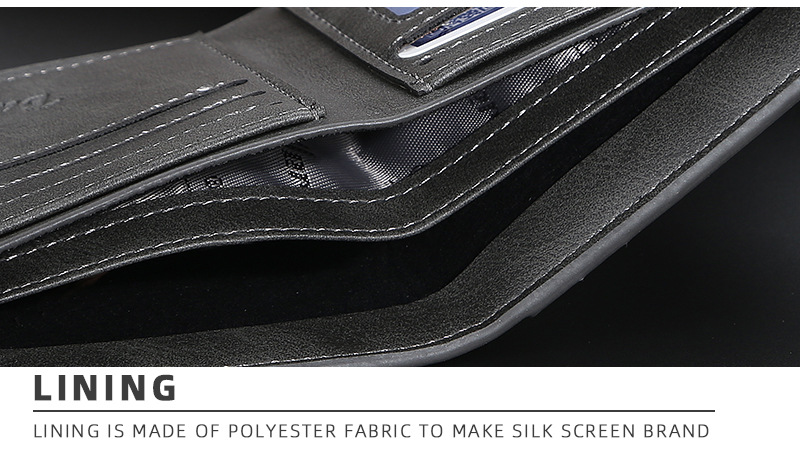 Men's Short Wallet Korean Style Multiple Card Slots Open Wallet Thin Card Type Simple Coin Purse