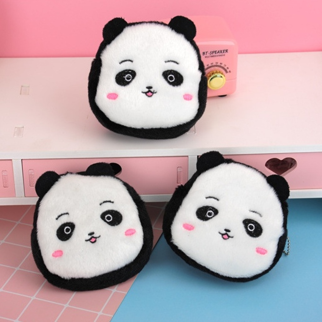 Cute Panda Coin Purse Cartoon Girlish Plush Stereo Pack Bank Card Package Mini Purse Supplies for Night Market D Cute Panda Coin Purse Cartoon Girlish Plush Stereo Pack Bank Card Package Mini Purse Supplies for Night Market D