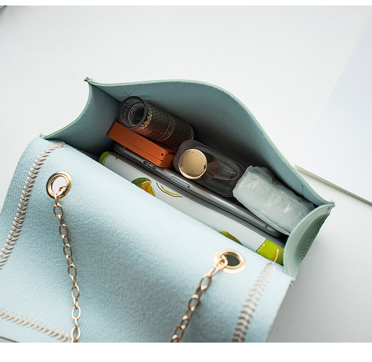Mobile Phone Bag Sewing Line Women's Bag Color Matching Shoulder Coin Purse Chain Bag Messenger Bag