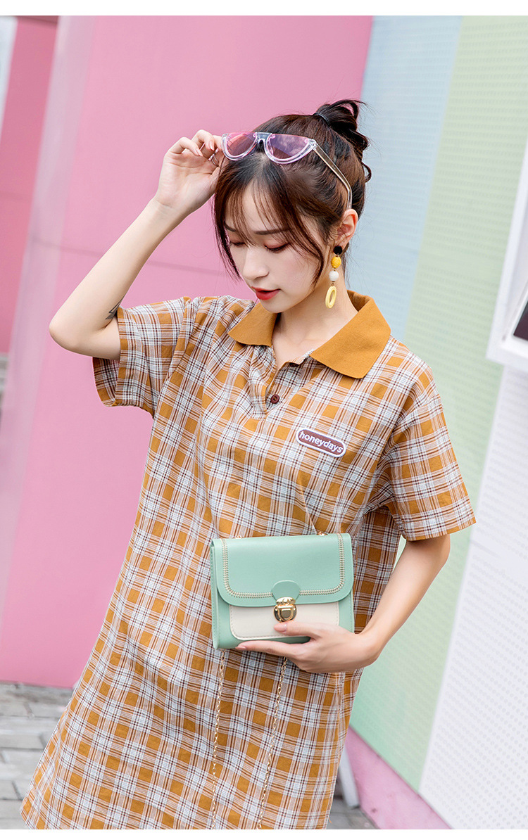 Mobile Phone Bag Sewing Line Women's Bag Color Matching Shoulder Coin Purse Chain Bag Messenger Bag