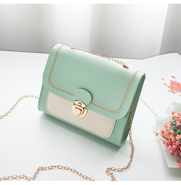 Mobile Phone Bag Sewing Line Women's Bag Color Matching Shoulder Coin Purse Chain Bag Messenger Bag