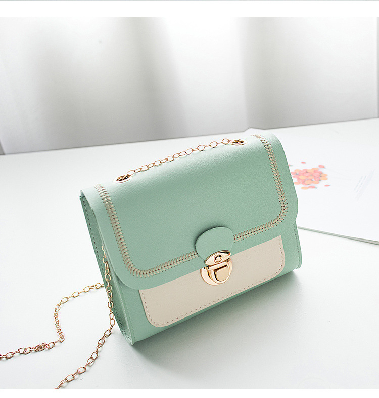 Mobile Phone Bag Sewing Line Women's Bag Color Matching Shoulder Coin Purse Chain Bag Messenger Bag