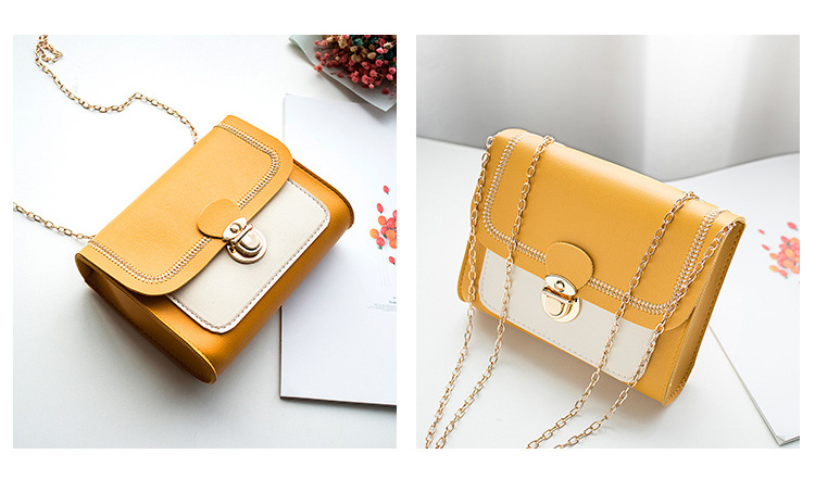 Mobile Phone Bag Sewing Line Women's Bag Color Matching Shoulder Coin Purse Chain Bag Messenger Bag