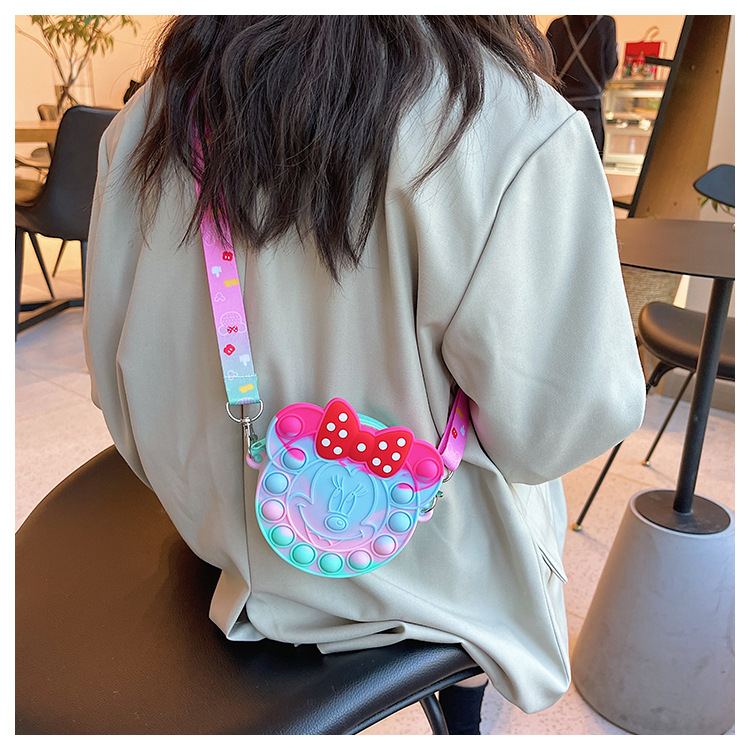 Korean Style Cute Cartoon Children's Silicone Bag Fashion Mickey Headwear Shoulder Bag Mini Baby Coin Purse Messenger Bag