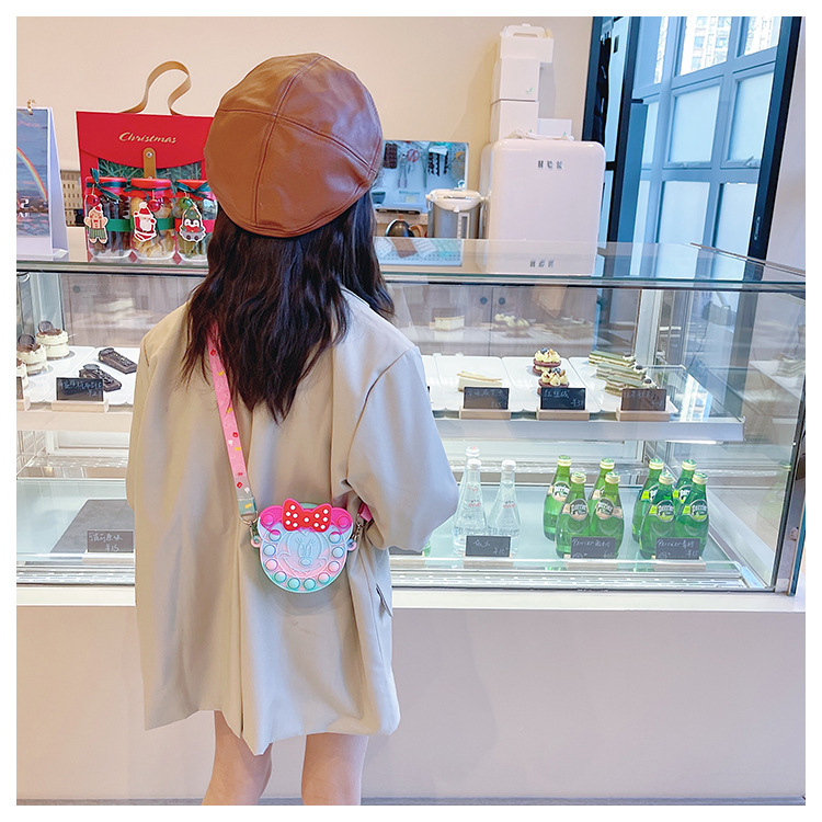 Korean Style Cute Cartoon Children's Silicone Bag Fashion Mickey Headwear Shoulder Bag Mini Baby Coin Purse Messenger Bag