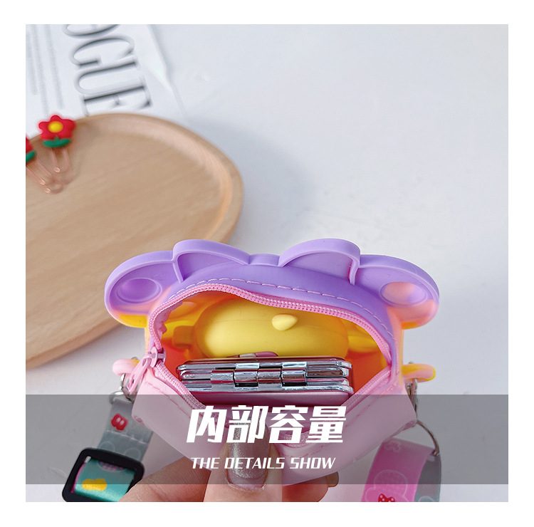 Korean Style Cute Cartoon Children's Silicone Bag Fashion Mickey Headwear Shoulder Bag Mini Baby Coin Purse Messenger Bag