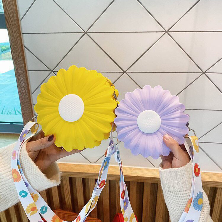 Korean Daisy Silicone Coin Purse Flower Silicone Storage Bag Autumn and Winter New