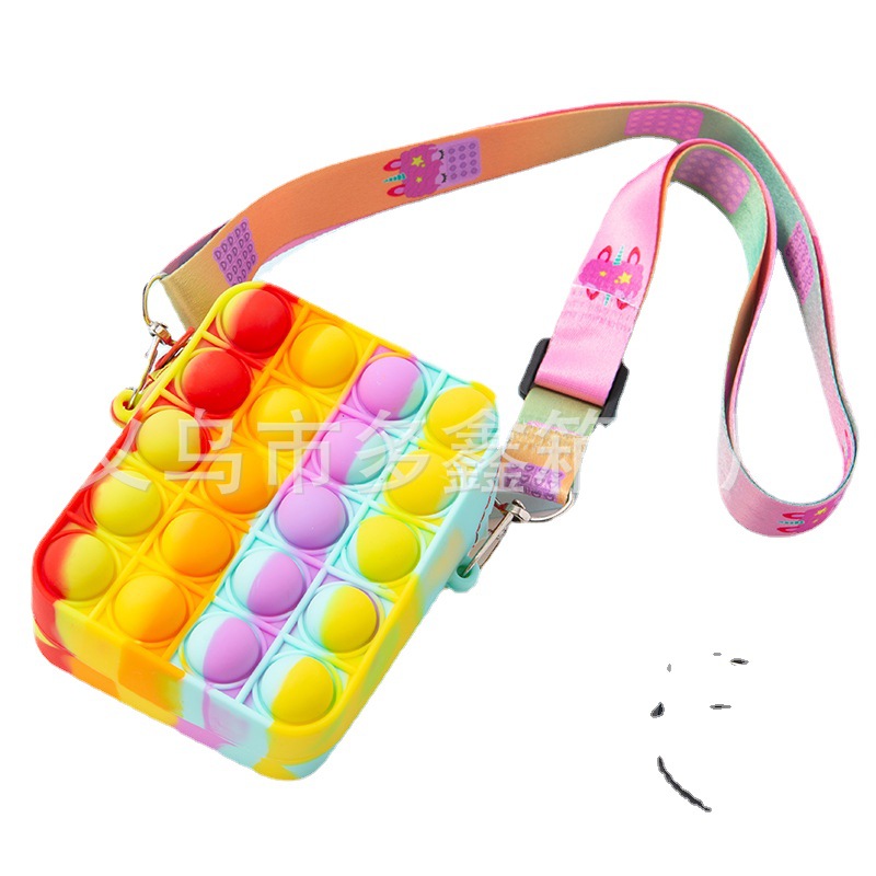 2021 New Rat Killer Pioneer Silicone Bag Decompression Bubble Messenger Bag Cute Mini Children Coin Purse Spot