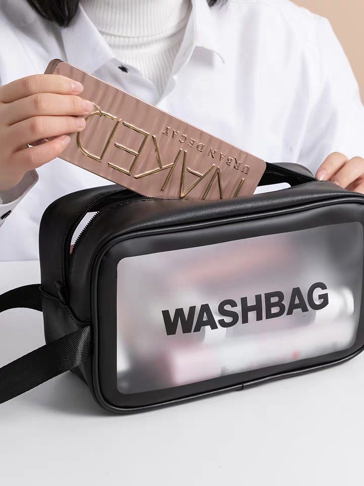 Web celebrity scrubbing cosmetic bag ins wind high-capacity portable travel pu skin wash gargle waterproof cosmetic bag