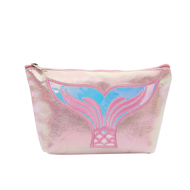 New Cartoon Cosmetic Bag Women&#039;s Pu Portable Storage Bag Ins Fishtail Travel Waterproof Cosmetic Bag Wash Bag