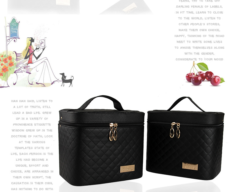 New Korean Large Capacity Large Three-Dimensional Shaping Cosmetic Bag Pu Car Checkered Cosmetic Case Storage Box in Stock Wholesale New Korean Large Capacity Large Three-Dimensional Shaping Cosmetic Bag Pu Car Checkered Cosmetic Case Storage Box in Stock Wholesale