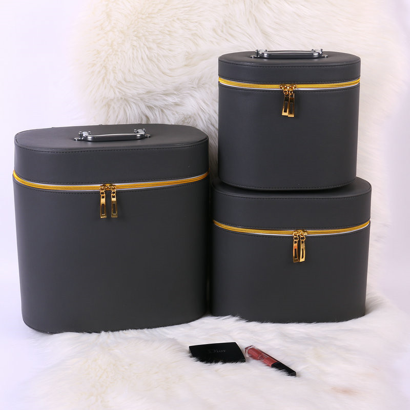 Korean-Style Cute Multi-Functional Zipper Cosmetic Bag with Mirror Women&#039;s Portable Storage Box Cosmetic Bag Toolbox