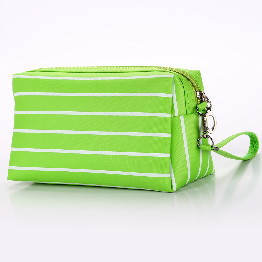 High quality zipper cosmetic bag Korean stripe love Prince bags female cosmetic storage bag