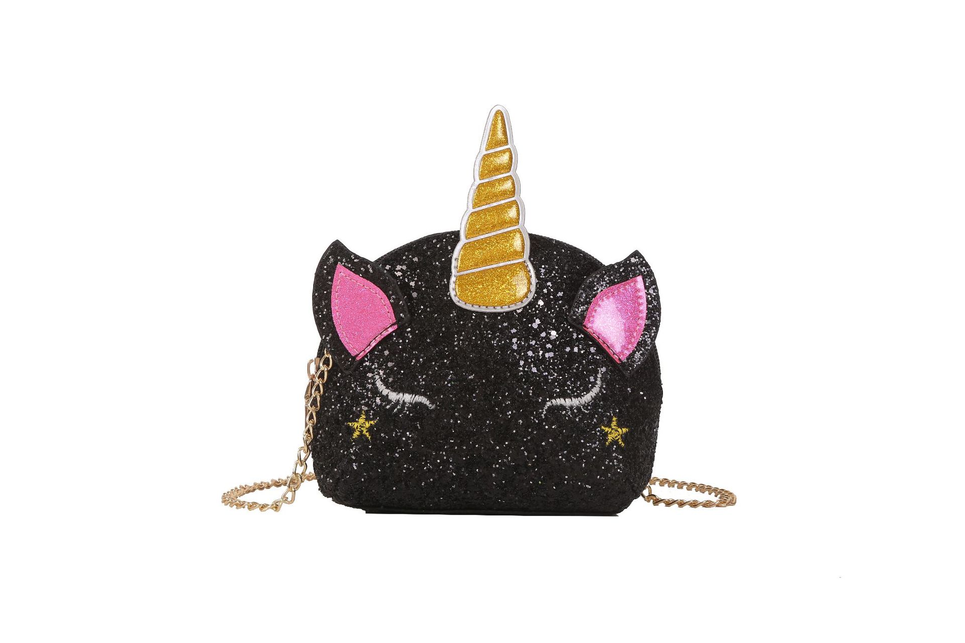 Cute Girl Chain Crossbody Bag New Cartoon Unicorn Chain Women&#039;s Bag Shoulder Bag Laser Women&#039;s Cosmetic Bag
