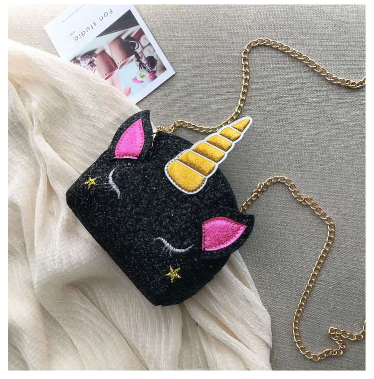 Cute Girl Chain Crossbody Bag New Cartoon Unicorn Chain Women's Bag Shoulder Bag Laser Women's Cosmetic Bag