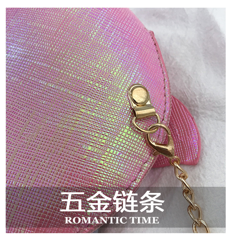 Cute Girl Chain Crossbody Bag New Cartoon Unicorn Chain Women's Bag Shoulder Bag Laser Women's Cosmetic Bag