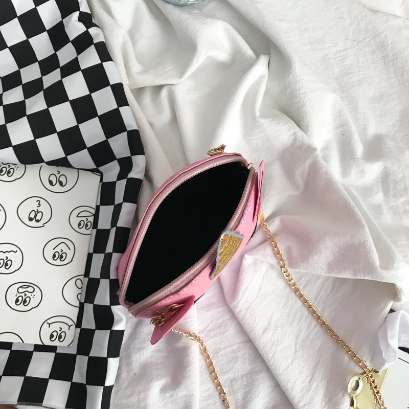 Cute Girl Chain Crossbody Bag New Cartoon Unicorn Chain Women's Bag Shoulder Bag Laser Women's Cosmetic Bag