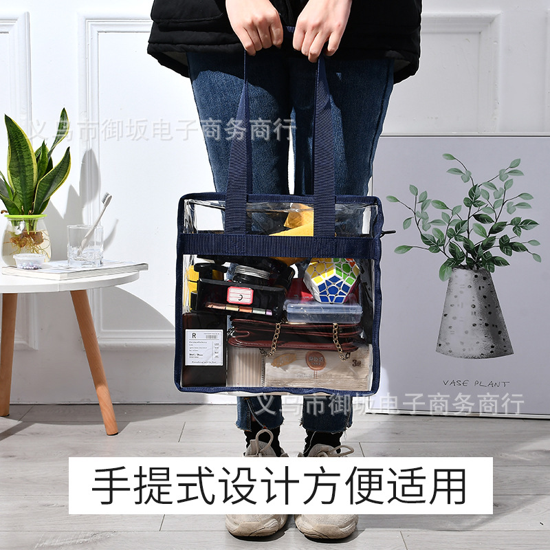 transparent PVC tricolor travel toiletry bag cosmetic bag portable large capacity waterproof oneshoulder bag