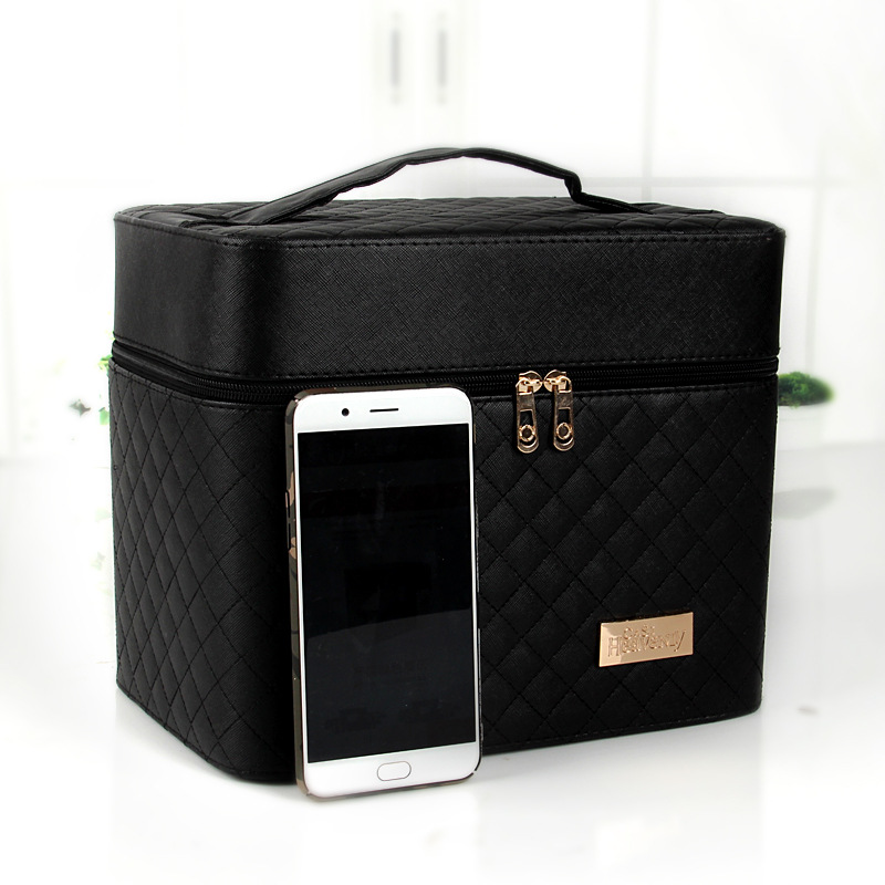 Korean-Style Multi-Layer Large Capacity Korean Cosmetic Bag Storage Box Jewelry Storage Box Portable Travel Storage Bag Cosmetic Case