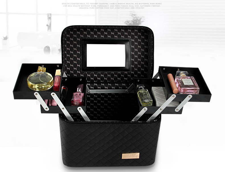Korean-Style Multi-Layer Large Capacity Korean Cosmetic Bag Storage Box Jewelry Storage Box Portable Travel Storage Bag Cosmetic Case Korean-Style Multi-Layer Large Capacity Korean Cosmetic Bag Storage Box Jewelry Storage Box Portable Travel Storage Bag Cosmetic Case