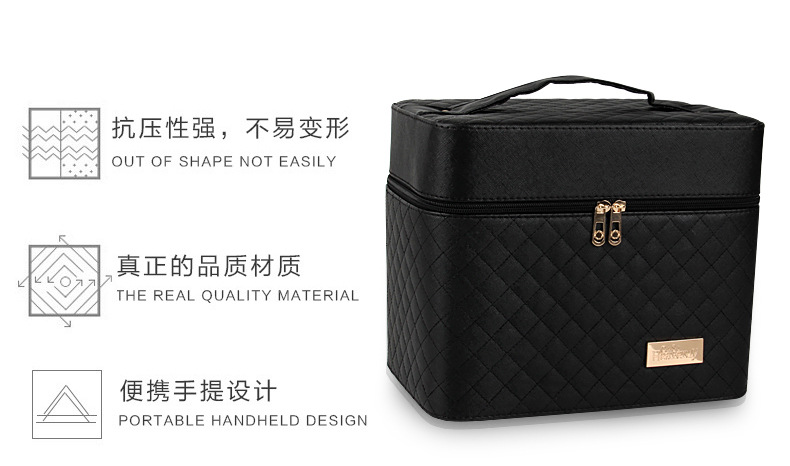 Korean-Style Multi-Layer Large Capacity Korean Cosmetic Bag Storage Box Jewelry Storage Box Portable Travel Storage Bag Cosmetic Case Korean-Style Multi-Layer Large Capacity Korean Cosmetic Bag Storage Box Jewelry Storage Box Portable Travel Storage Bag Cosmetic Case