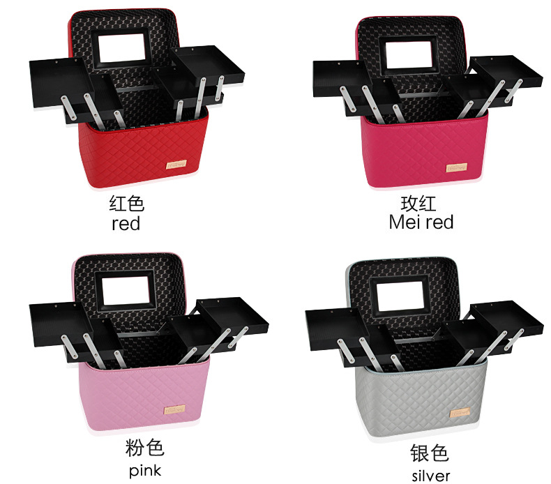 Korean-Style Multi-Layer Large Capacity Korean Cosmetic Bag Storage Box Jewelry Storage Box Portable Travel Storage Bag Cosmetic Case Korean-Style Multi-Layer Large Capacity Korean Cosmetic Bag Storage Box Jewelry Storage Box Portable Travel Storage Bag Cosmetic Case
