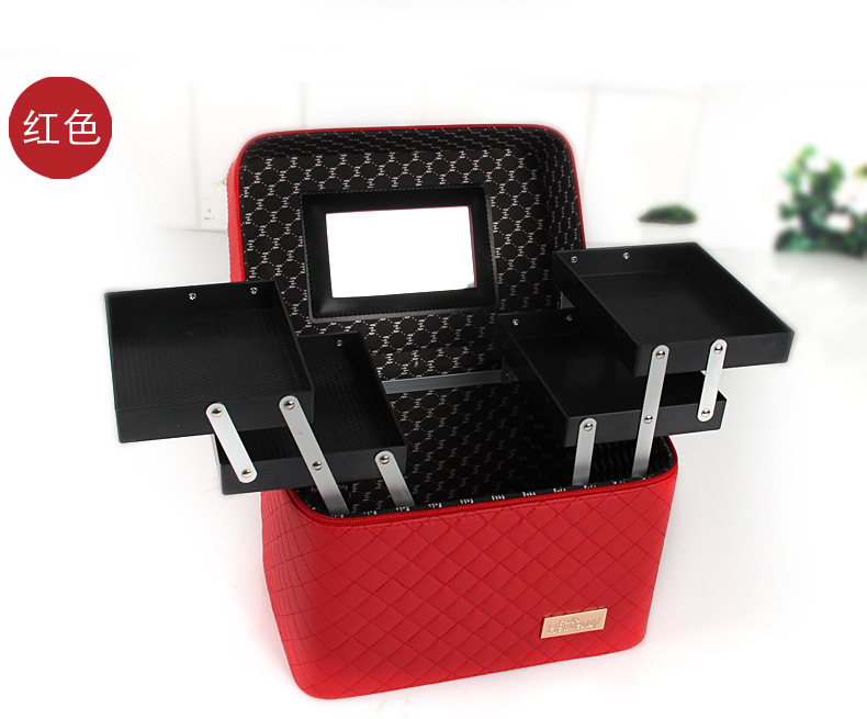 Korean-Style Multi-Layer Large Capacity Korean Cosmetic Bag Storage Box Jewelry Storage Box Portable Travel Storage Bag Cosmetic Case Korean-Style Multi-Layer Large Capacity Korean Cosmetic Bag Storage Box Jewelry Storage Box Portable Travel Storage Bag Cosmetic Case