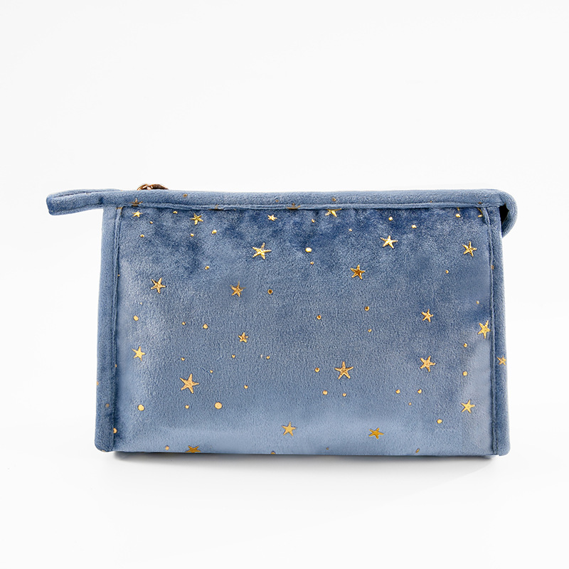 Korean Style Hot Selling Ins Style Velvet Cosmetic Bag XINGX Bronzing Flannel Storage Bag Portable Hand Makeup Storage Bag