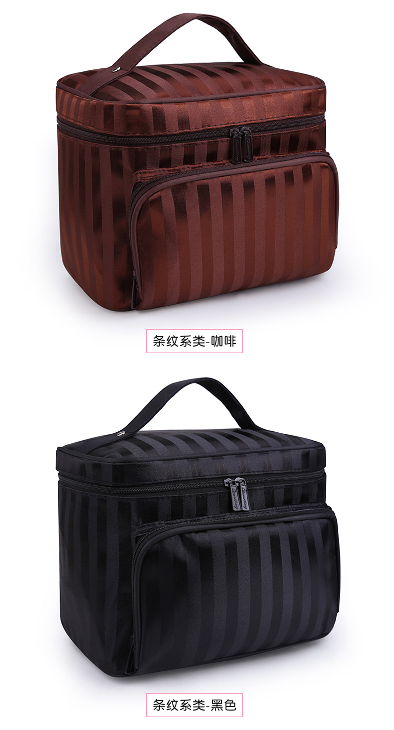 Portable Foldable Jacquard Material Large Capacity Portable Women Ornament Cosmetic Bag Storage Wash Bag