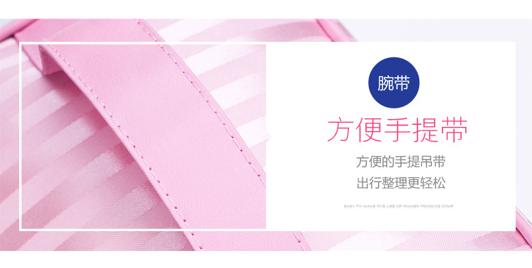 Portable Foldable Jacquard Material Large Capacity Portable Women Ornament Cosmetic Bag Storage Wash Bag