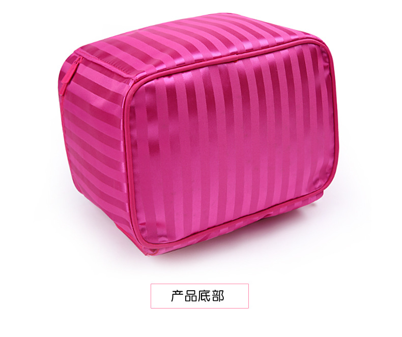 Portable Foldable Jacquard Material Large Capacity Portable Women Ornament Cosmetic Bag Storage Wash Bag
