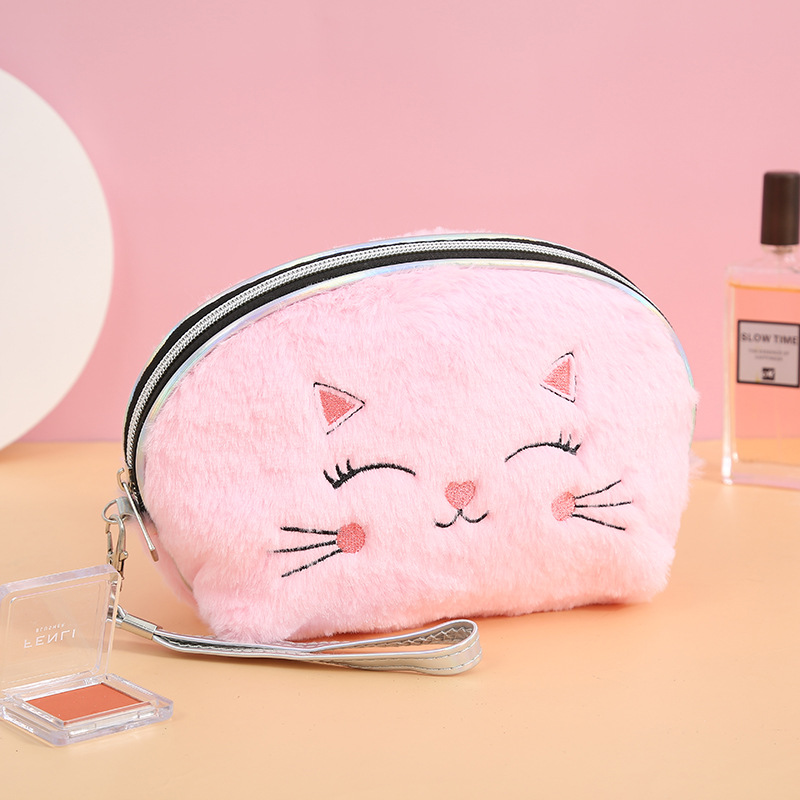 Shell Bag Wash Bag Storage Bag Plush Cosmetic Bag Carry Embroidery Handbags