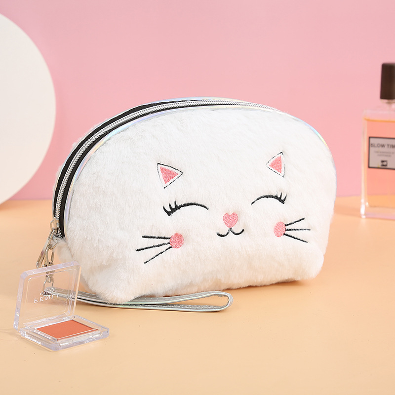 Shell Bag Wash Bag Storage Bag Plush Cosmetic Bag Carry Embroidery Handbags