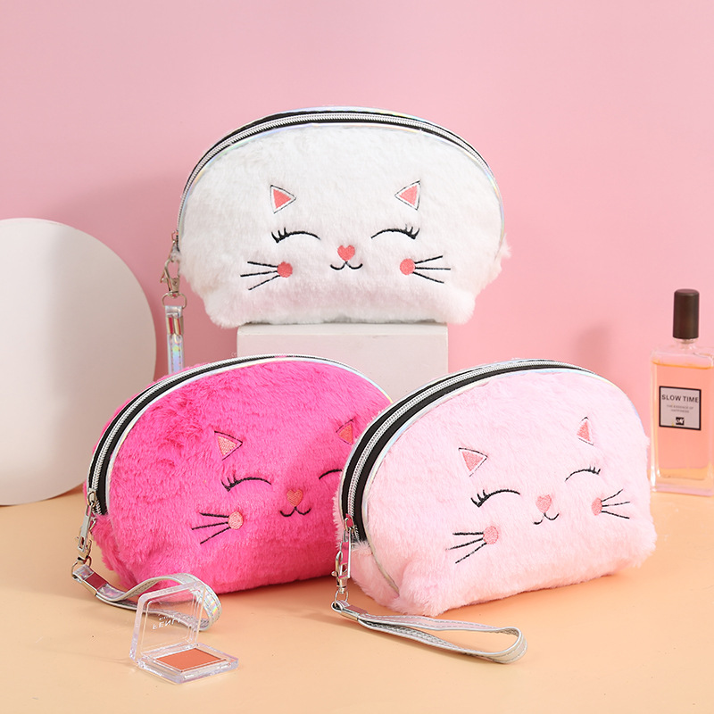 Shell Bag Wash Bag Storage Bag Plush Cosmetic Bag Carry Embroidery Handbags