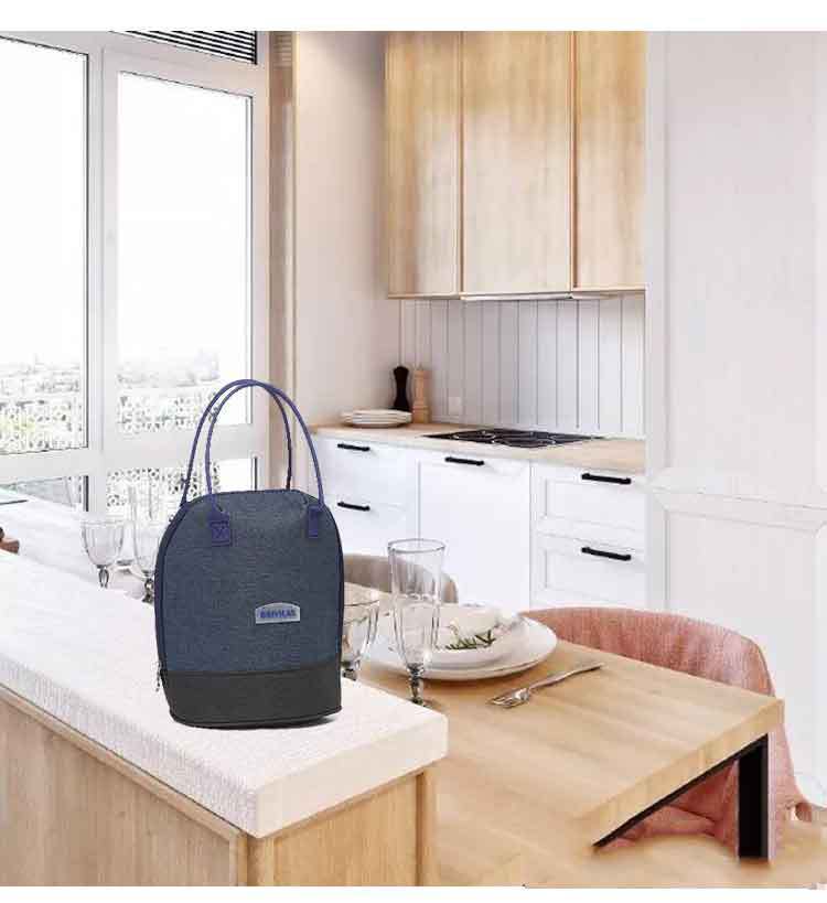 New thickened bento pack cold insulation lunch box bag portable insulation bag in large capacity cylindrical lunch box bag lunch bag