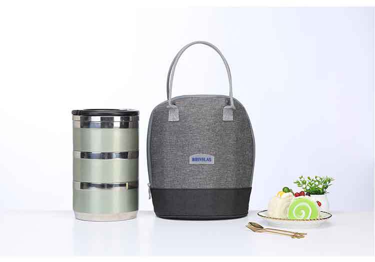 New thickened bento pack cold insulation lunch box bag portable insulation bag in large capacity cylindrical lunch box bag lunch bag New thickened bento pack cold insulation lunch box bag portable insulation bag in large capacity cylindrical lunch box bag lunch bag