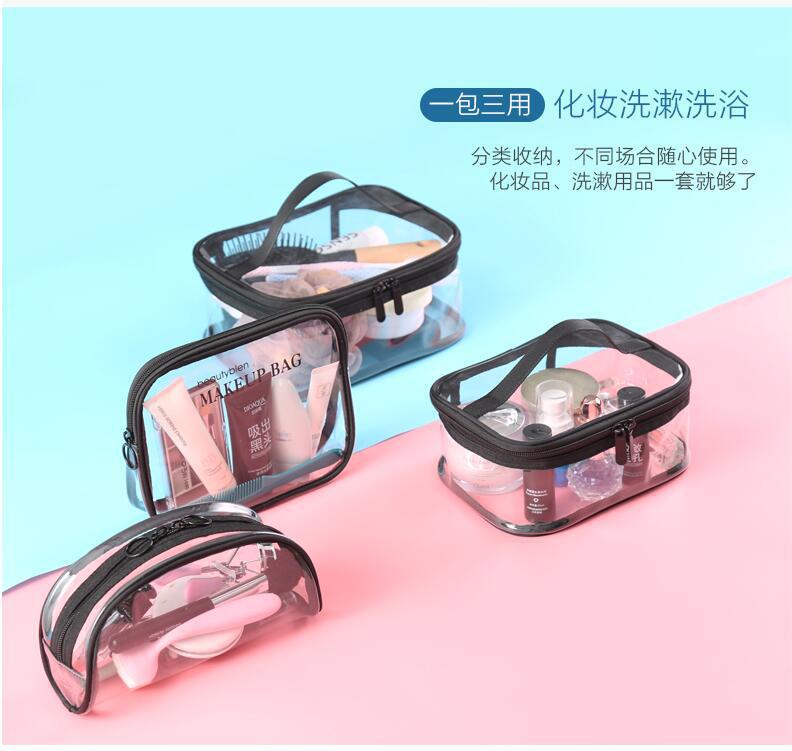 PVC waterproof cosmetic bag threedimensional transparent travel cosmetic toiletry bag colorful simple mouth red envelope