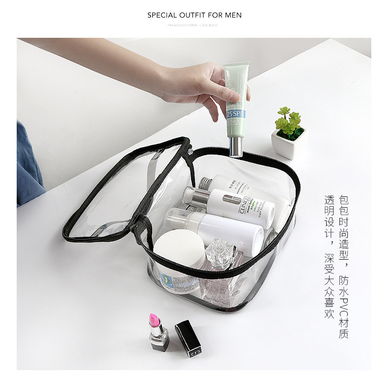 PVC waterproof cosmetic bag threedimensional transparent travel cosmetic toiletry bag colorful simple mouth red envelope