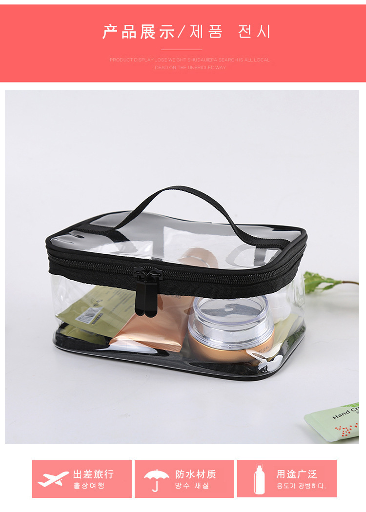 PVC waterproof cosmetic bag threedimensional transparent travel cosmetic toiletry bag colorful simple mouth red envelope