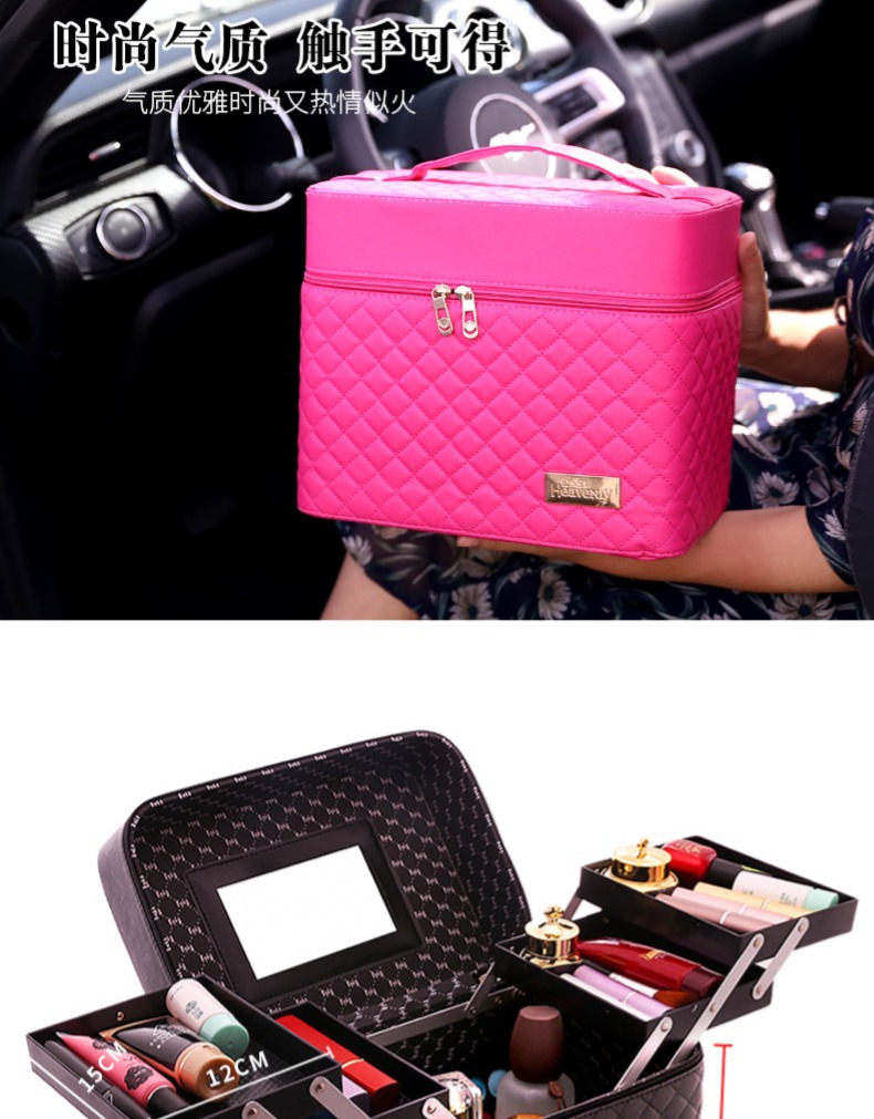 Large Capacity Korean Cosmetic Bag Multi-Functional Small Square Bag Portable Multi-Layer Cosmetics Storage Box Simple Box Large Capacity Korean Cosmetic Bag Multi-Functional Small Square Bag Portable Multi-Layer Cosmetics Storage Box Simple Box