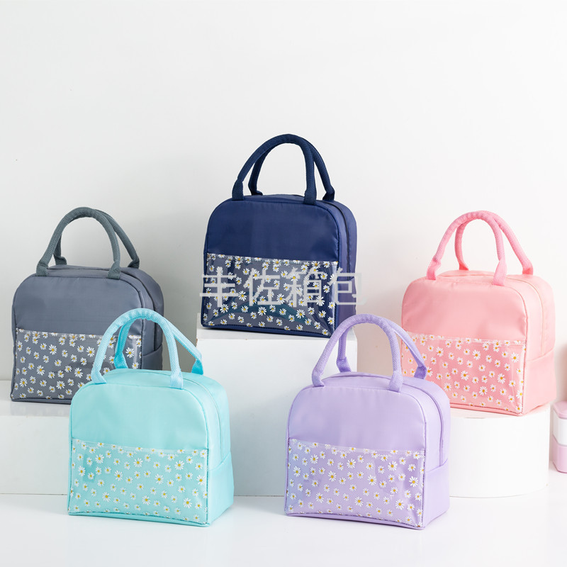 New Style Small Chrysanthemum Lunch Thermal Bag Lunch Box Bag Insulated Bag Ice Preservation Lunch Bag Bento Bag
